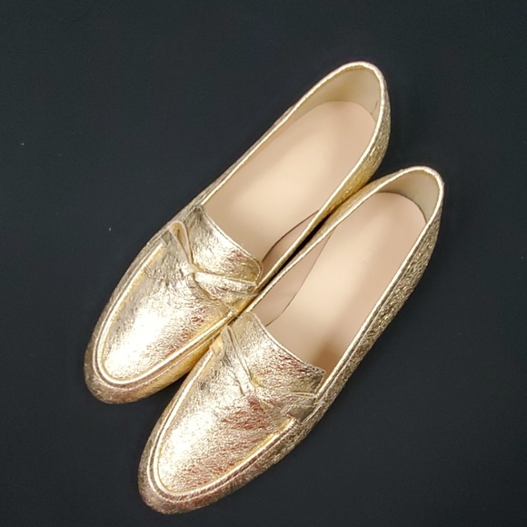 J. Crew Shoes - J. Crew Academy Loafer/Leather/Gold/Size: 7 (576)